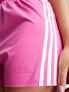 adidas Training Train Icons 3 stripe shorts in pink