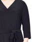 Plus Size 3/4 Sleeve Belted Jumpsuit