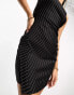 ASOS DESIGN pinny mini dress with drape skirt and seam in stripe Черный, 34 - фото #4