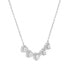 ფოტო #3 პროდუქტის Pave Cubic Zirconia 5 Heart Necklace in Sterling Silver, Created for Macy's