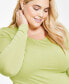 Plus Size Long-Sleeve Jersey Knit Top, Created for Macy's