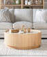 Biscayne 40" Wood with Travertine Top Round Cocktail Table