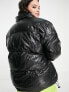 Фото #2 товара Daisy Street Plus high neck puffer jacket in black pu