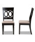 Lucie Modern and Contemporary Fabric Upholstered 2 Piece Dining Chair Set Set
