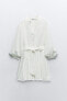 Фото #3 товара Короткое платье с ажурной вышивкой ZARA