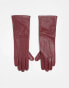 Topshop Gibson leather gloves in oxblood