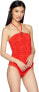 Derek Lam 10 Crosby Women's 189345 Ruched Bandeau One-Piece Swimsuit Size M