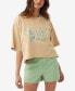 ფოტო #1 პროდუქტის Juniors' Wild Flower Power Cotton Cropped T-Shirt