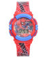 Kids Marvel Spiderman Red Silicone Strap Watch and Flashlight 39mm Set