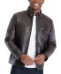 ფოტო #1 პროდუქტის Men's Perforated Faux Leather Moto Jacket, Created for Macy's