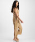Women's Satin Cargo Jumpsuit, Created for Macy's