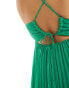 Фото #2 товара ASOS DESIGN Petite pleated bodice strappy pleat midi dress in green