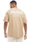 Фото #1 товара HUGO Blue nalono relaxed fit t-shirt in beige