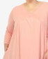 ფოტო #3 პროდუქტის Plus Size Empire Cut V-neck Tunic Top