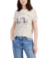 ფოტო #1 პროდუქტის Juniors' Rodeo Rolled-Cuff Crewneck Tee