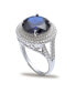 Blue Cubic Zirconia Double Pave Row Ring (7-1/2 ct. t.w.) In Sterling Silver