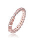 Фото #1 товара RA 18K Rose Gold Plated Clear Cubic Zirconia Twisted Band Ring