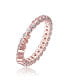 ფოტო #1 პროდუქტის RA 18K Rose Gold Plated Clear Cubic Zirconia Twisted Band Ring