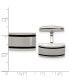 ფოტო #2 პროდუქტის Stainless Steel Brushed Black Rubber Rectangle Cufflinks