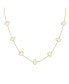 Фото #1 товара Large Mother of Pearl Heart Station Necklace 14K Gold