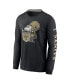 Men's Black New Orleans Saints Fashion Tri-Blend Long Sleeve T-shirt