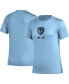 ფოტო #1 პროდუქტის Women's Light Blue Sporting Kansas City AEROREADY Club Icon T-shirt