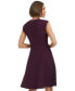 ფოტო #2 პროდუქტის Women's V-Neck Cap-Sleeve Fit & Flare Dress