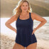 ფოტო #1 პროდუქტის Women's DD-Cup Blouson Tummy Hiding Tankini Swimsuit Top Adjustable Straps
