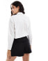 Фото #3 товара Stradivarius pearl trim shirt in white