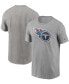 Фото #1 товара Men's Heathered Gray Tennessee Titans Primary Logo T-shirt