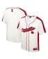 Men's Cream Distressed Louisville Cardinals Ruth Button-Up Baseball Jersey