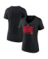 Фото #1 товара Women's Black Chicago Blackhawks Authentic Pro Core Collection Secondary Logo V-Neck T-Shirt