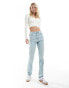 ASOS DESIGN Tall mid rise straight jean in pale blue Hellblau getönt, W24 L36 - фото #6