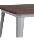 Ardennes 31.5 Steel Indoor Contemporary Table With Square Rustic Wood Top