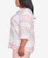 Фото #4 товара Plus Size English Garden Stripe Split Sleeve Button Down Shirt