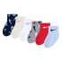 NIKE KIDS Swoosh Fetti Half socks 6 pairs Серый, EU 15 - фото #1