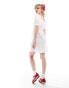 Фото #2 товара Reclaimed Vintage milkmaid mini dress with puff sleeve in white