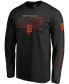 Фото #3 товара Men's Black San Francisco Giants Team Front Line Long Sleeve T-shirt