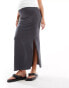 Фото #2 товара Mamalicious Maternity jersey maxi skirt in magnet grey