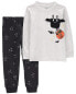 Фото #2 товара Toddler 2-Piece Halloween Bat Tee & Jogger Set 2T