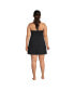 Фото #4 товара Plus Size Square Neck Halter Swim Dress One Piece Swimsuit