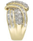 ფოტო #3 პროდუქტის Diamond Double-Row Center Ring (2 ct. t.w.) in 14k Gold , 14K White Gold or 14K Rose Gold
