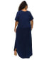 Фото #2 товара Plus Size Short Sleeve Pocket Maxi Dress