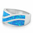 Фото #2 товара Bold silver ring with blue opal RI130WB