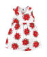 Baby Girls Cotton Dress and Cardigan Set, Poinsettia