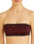 Фото #1 товара Platinum by Solange Ferrarini 285735 Crochet Trim Bandeau Bikini Top, Size MD
