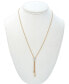 Фото #3 товара Macy's diamond Two-Tone Lariat Necklace (1/8 ct. t.w.) in 14k Gold-Plated Sterling Silver, 20" + 3" extender