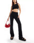 Фото #1 товара Monki super soft low waist skinny flare jersey trousers in black