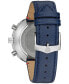 ფოტო #3 პროდუქტის Men's Archive Series Chronograph C Blue Leather Strap Watch 46mm