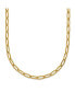Yellow IP-plated Elongated Open Link Paperclip 15 inch Necklace